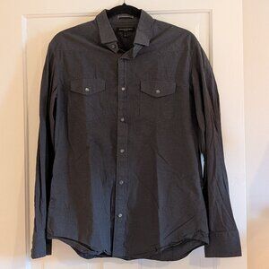 Banana Republic Slim-Fit Indigo Check Western Shirt Size Medium